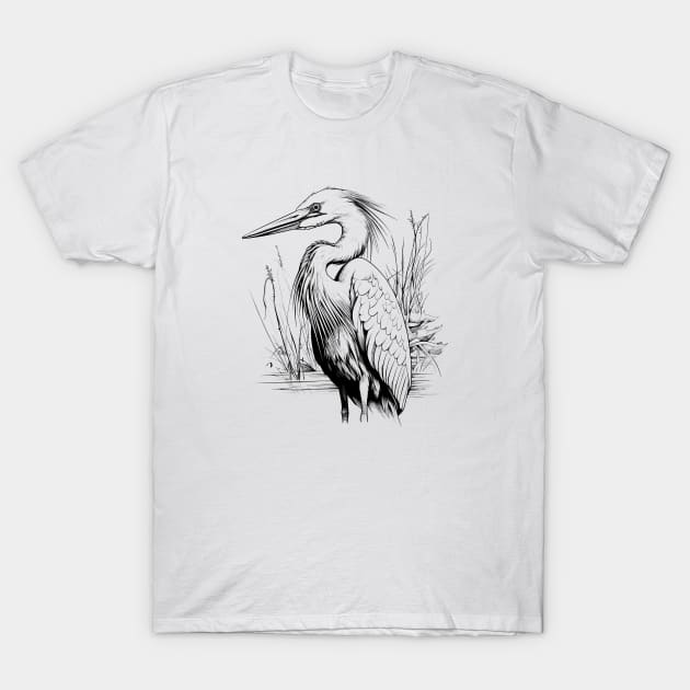 Heron T-Shirt by Onceer